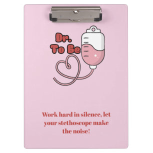 Porte-bloc mignon pour étudiante en médecine rose