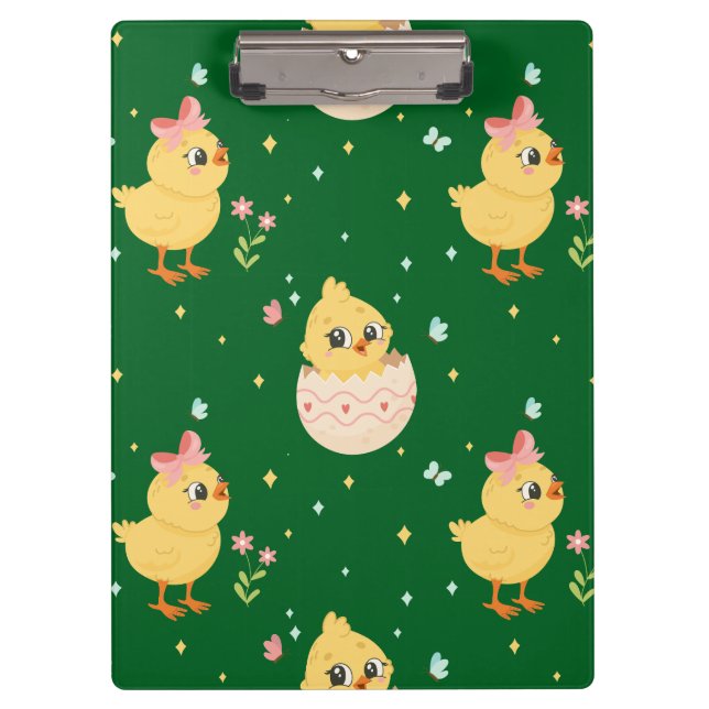 Porte-bloc Mignon poussin de Pâques avec motif sans couture d (Devant)