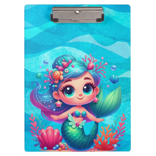 Porte-bloc Mignonne sirène sous-marine (Devant)