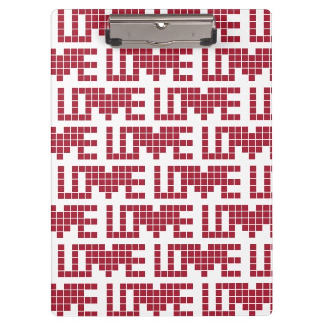 Porte-bloc Mignons carrés d'amour rouges lettres (Devant)