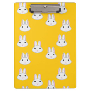 Porte-bloc Mignons visages de lapin sur orange