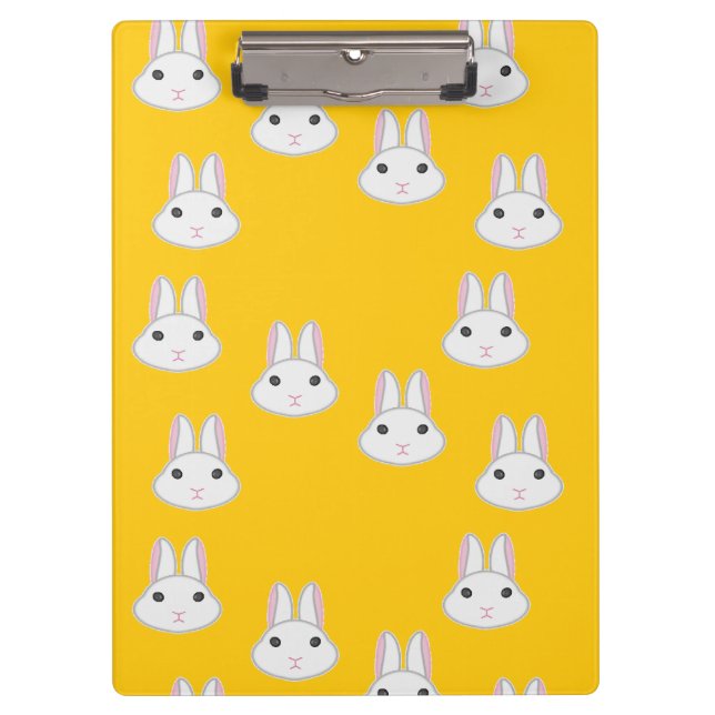 Porte-bloc Mignons visages de lapin sur orange (Devant)