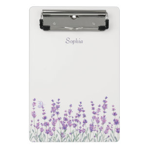 Porte-bloc mini floral lavande violet aquarelle