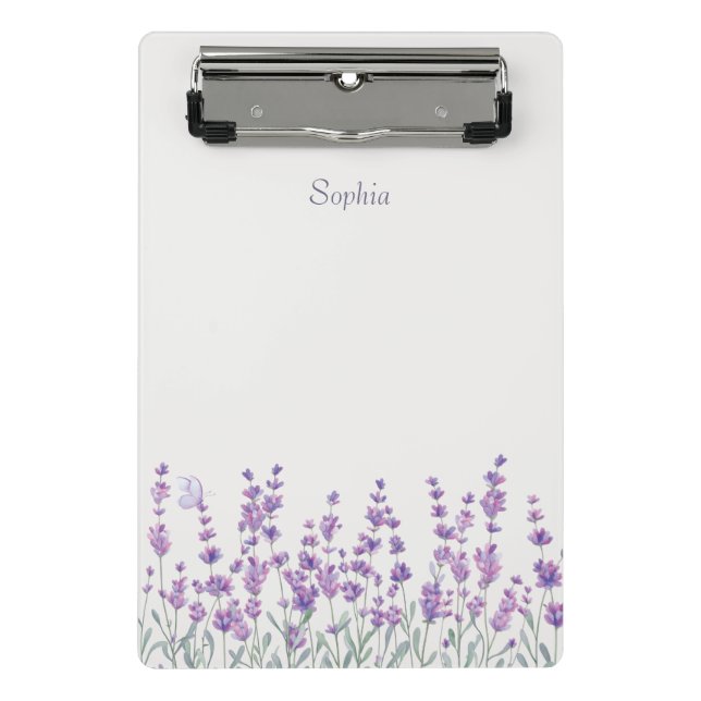 Porte-bloc mini floral lavande violet aquarelle (Devant)