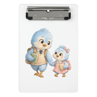Porte-bloc mini Frères et sœurs oiseaux mignons