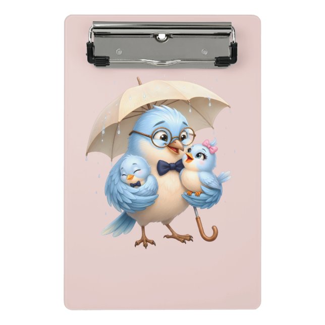 Porte-bloc mini Papa Oiseau Dessin d'oiseau mignon (Devant)