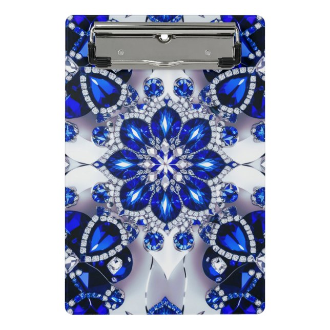 Porte-bloc Mini porte - bloc aux couleurs bleu blanc (Devant)