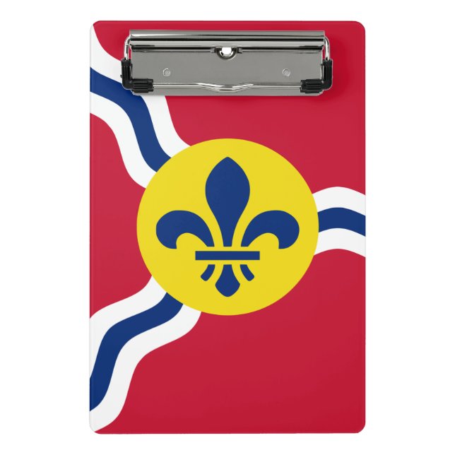 Porte-bloc Mini porte - bloc avec drapeau de Saint Louis, Mis (Devant)