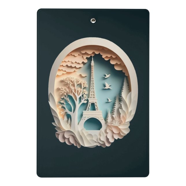 Porte-bloc Mini Porte - bloc de style Papercut Paris Faux per (Dos)