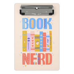 Porte-bloc Mini Presse-Papiers Nerd de Livre – Design Coloré