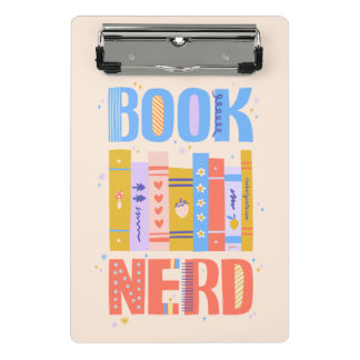 Porte-bloc Mini Presse-Papiers Nerd de Livre – Design Coloré
