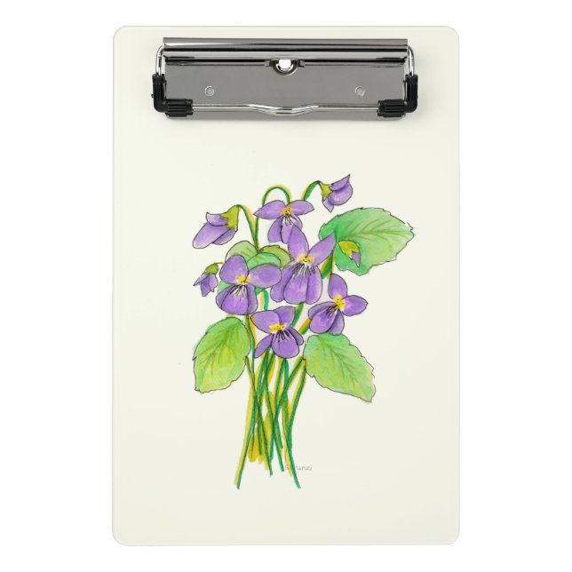 Porte-bloc mini violettes sauvages (Devant)
