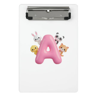 Porte-bloc miniature Lettre A Ballon Rose 3D