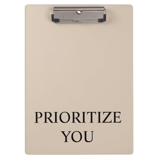 Porte-bloc Minimal Prioriser Vous Citation Beige (Devant)