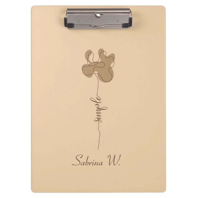 Porte-bloc Minimalisme Bloc-notes Fleur Simple (Devant)