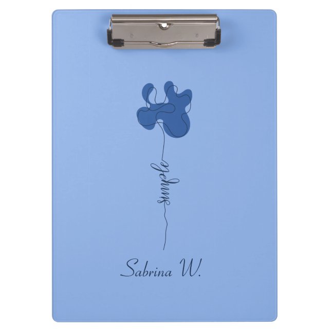 Porte-bloc Minimalisme Clipboard Fleur Simple (Devant)