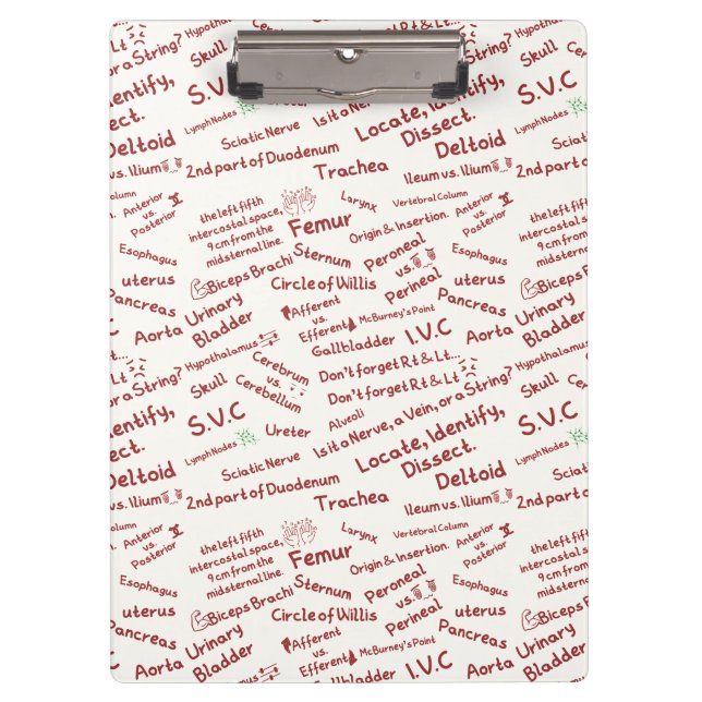 Porte-bloc Minimalist Anatomy Pattern Medical Professional Cl (Devant)