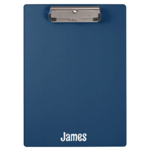 Porte-bloc Minimaliste Moderne bleu marine nom personnalisé