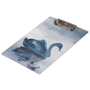 Porte-bloc Misty Reflections Moody Dusty Blue Swan sur le l