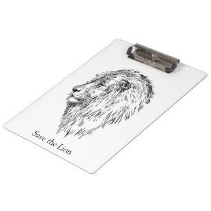 Porte-bloc Mode Économisez le Lion Noir et Blanc