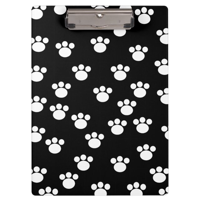 Porte-bloc Modèle animal noir et blanc d'empreinte de patte (Devant)