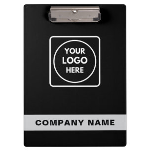 Porte-bloc Modèle de presse-papiers avec logo argent noir