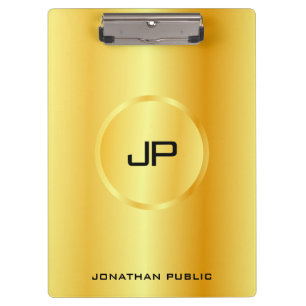 Porte-bloc Modèle Faux Gold Moderne Élégant Monogramme