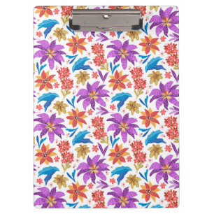 Porte-bloc Modèle floral exotique coloré tiré à la main-70703