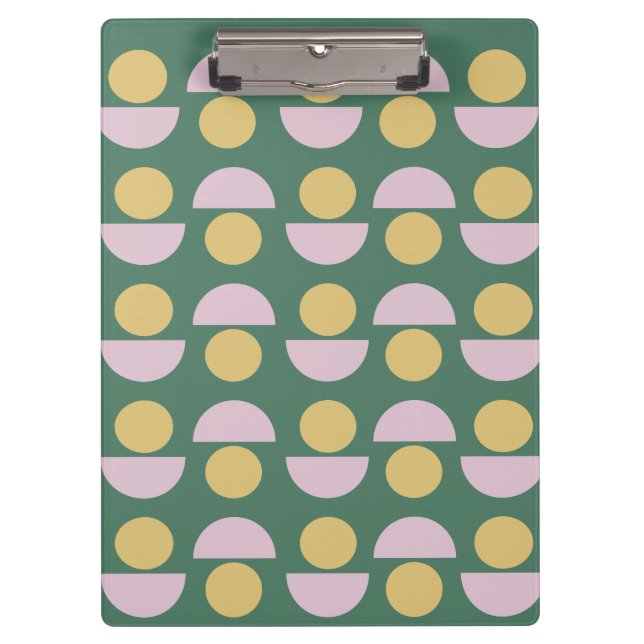 Porte-bloc Modèle floral géométrique scandinave en vert (Devant)
