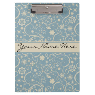 Porte-bloc Modèle floral Pastel bleu personnalisé et tonique