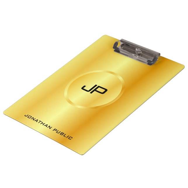 Porte-bloc Modèle personnalisé Gold Look moderne élégant (Incliné)