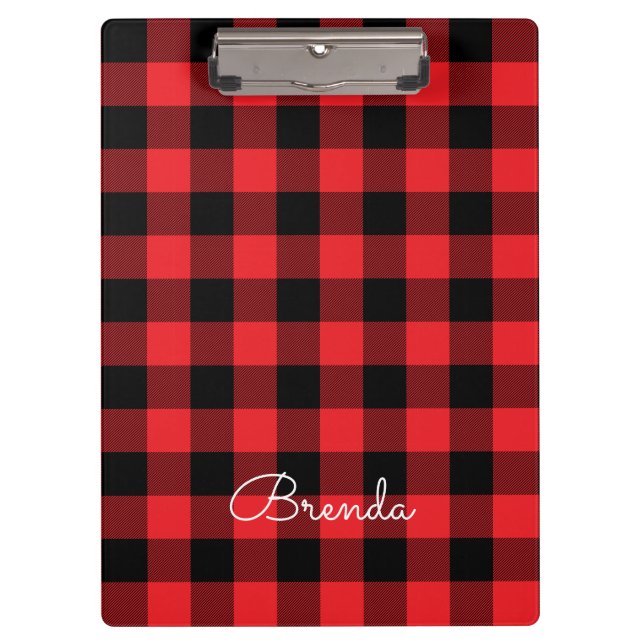 Porte-bloc Modern Red and Black Buffalo Check (Devant)
