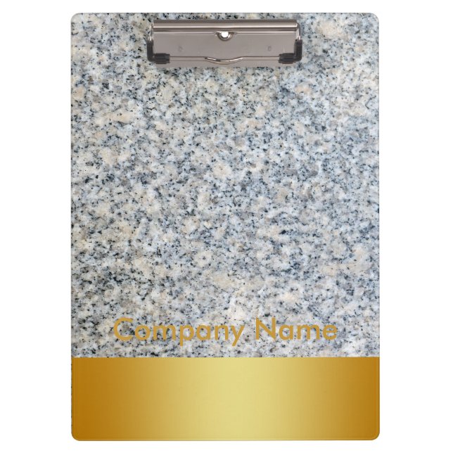 Porte-bloc Moderne Elegant Granite Gold Faux Foil Company Log (Devant)