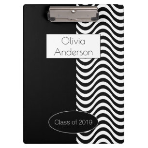 Porte-bloc Moderne Elegant noir et blanc Motif