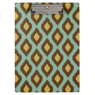 Porte-bloc Moderne jaune bleu d'ikat tribal moderne