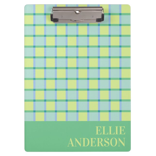 Porte-bloc moderne pastel bleu vert lime personnal (Devant)