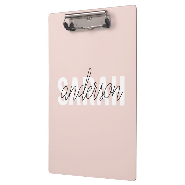 Porte-bloc Moderne Pastel Rose Beauté Personnalisée Vous Nom (Gauche)