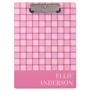 Porte-bloc Moderne Pastel Rose Violet Personnalisé à Damier
