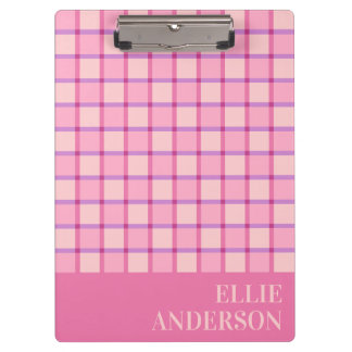 Porte-bloc Moderne Pastel Rose Violet Personnalisé à Damier