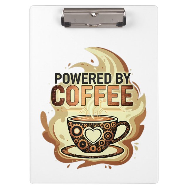 Porte-bloc Moderne Propulsé par le Café – Typographie de Café (Devant)