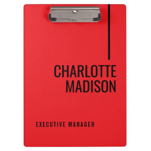 Porte-bloc Moderne Simple Noir Rouge Minimaliste Texte Gras N