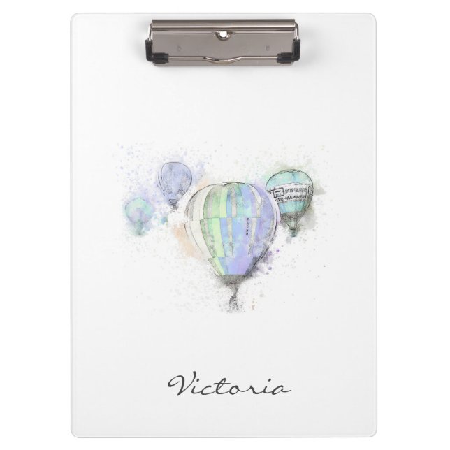 Porte-bloc Moderne tendance Bleu tendance. Ajoutez votre nom (Devant)