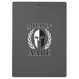 Porte-bloc Molon Labe Laurels en Masque Spartiate Noir & Blan