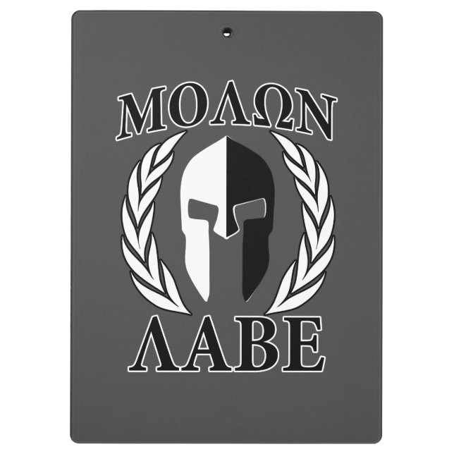 Porte-bloc Molon Labe Spartan Mask Armor Laurels Monochrome (Dos)