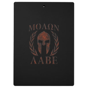 Porte-bloc Molon Labe Spartan Warrior Mask Laurels Fer