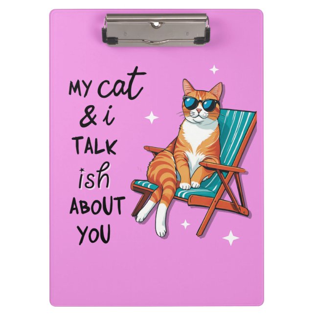 Porte-bloc Mon chat et moi discutons un peu de vous (Devant)