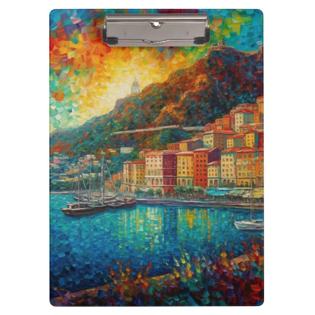 Porte-bloc Monaco, Monte-Carlo Bay en style van Gogh (Devant)