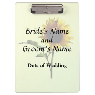 Porte-bloc Monarch Butterfly sur Sunflower Mariage Produits