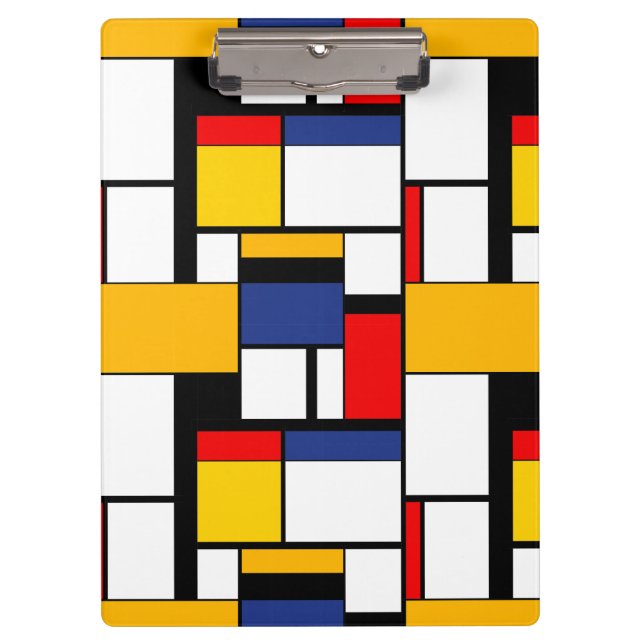 Porte-bloc Mondrian géométrique Composition minimaliste moder (Devant)