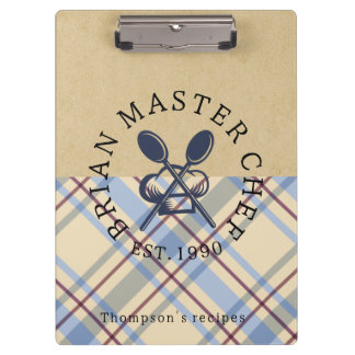Porte-bloc Monogram classic farmhouse style kraft paper Plaid